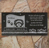 Shih Tzu Personalized Dog Memorial - Granite Stone Pet Grave Marker - 6x12 - Willow