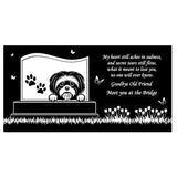 Shih Tzu Personalized Dog Memorial - Granite Stone Pet Grave Marker - 6x12 - Willow