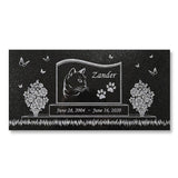 Personalized Cat Memorial - Granite Stone Pet Grave Marker - 6x12 - Zander